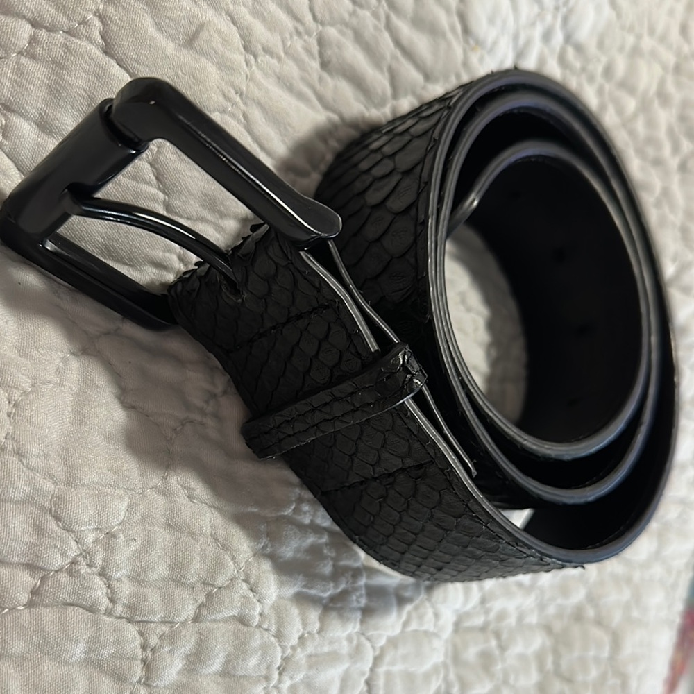 Elisabeth Weinstock snakeskin Black Textured Belt